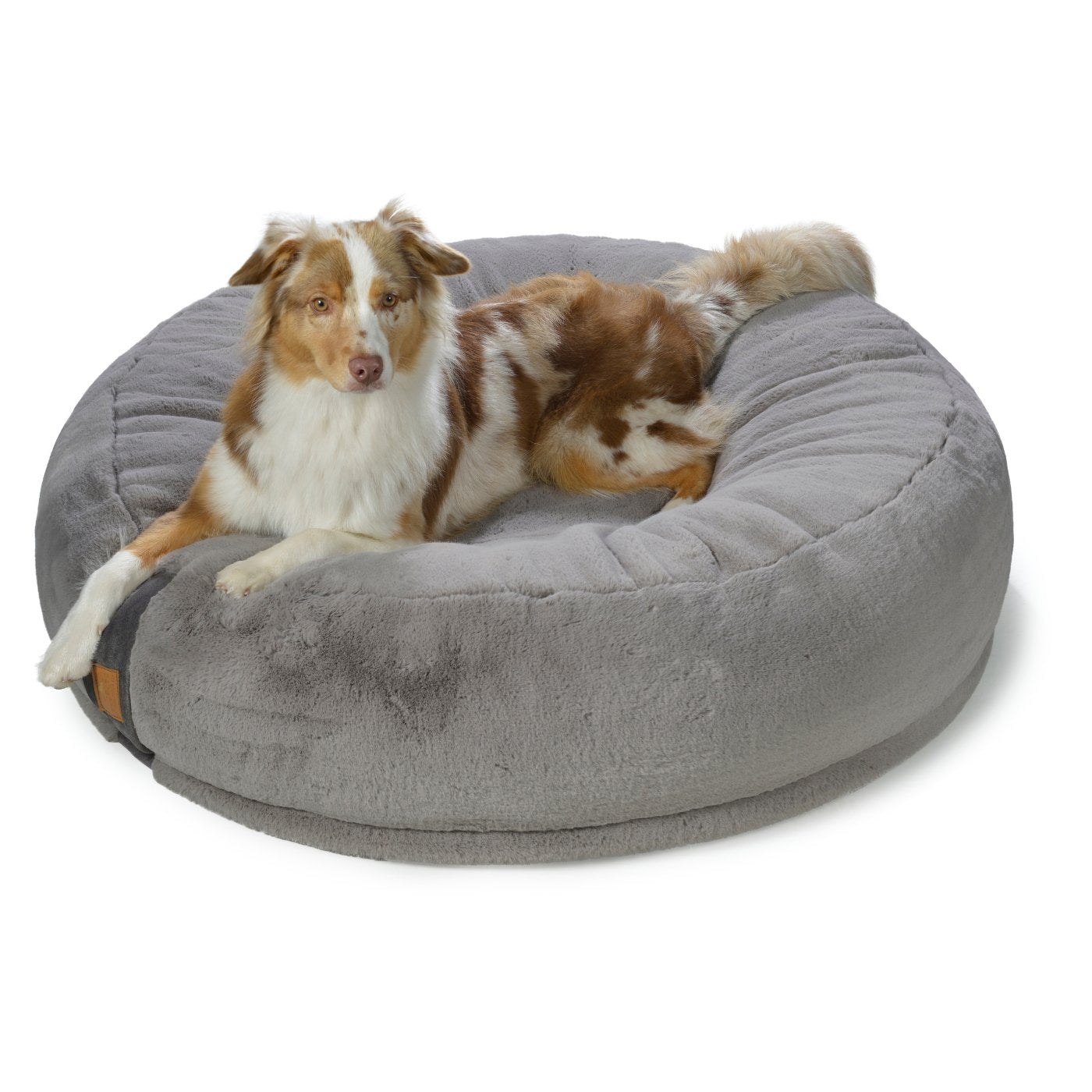 Orthopaedische Hundebetten L mit 100cm Durchmesser mit liegendem Hund