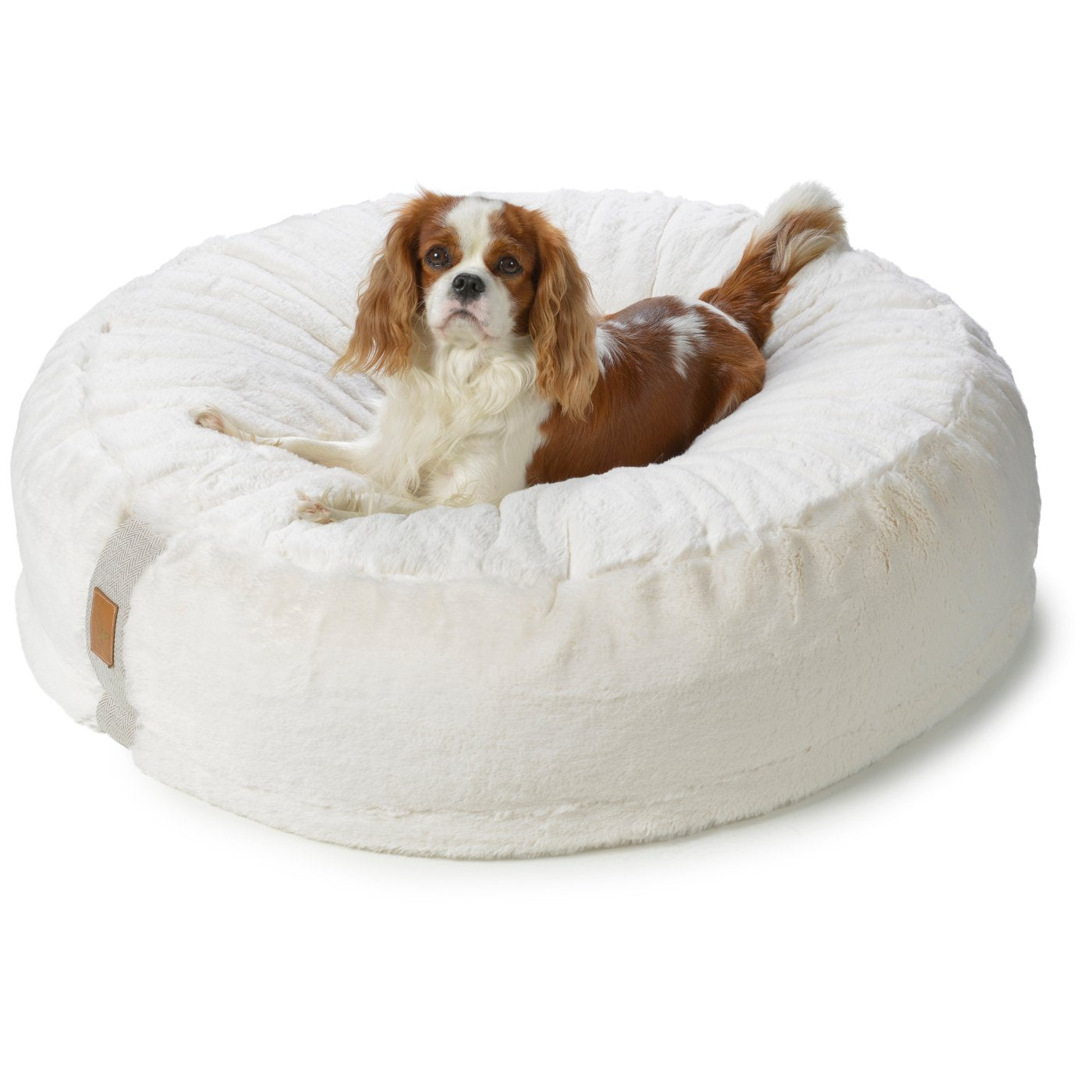 Orthopaedische Hundebetten, M mit 90cm  Durchmesser mit liegenden Hund